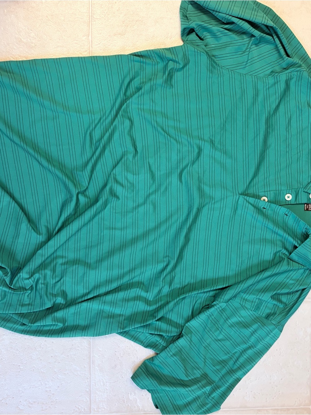 adidas Men's Teal Polo with Thin Black Stripes